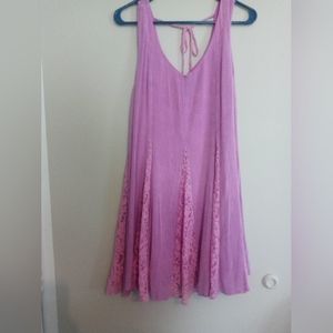 Entro size medium purple / lavender dress with lace design on bottom